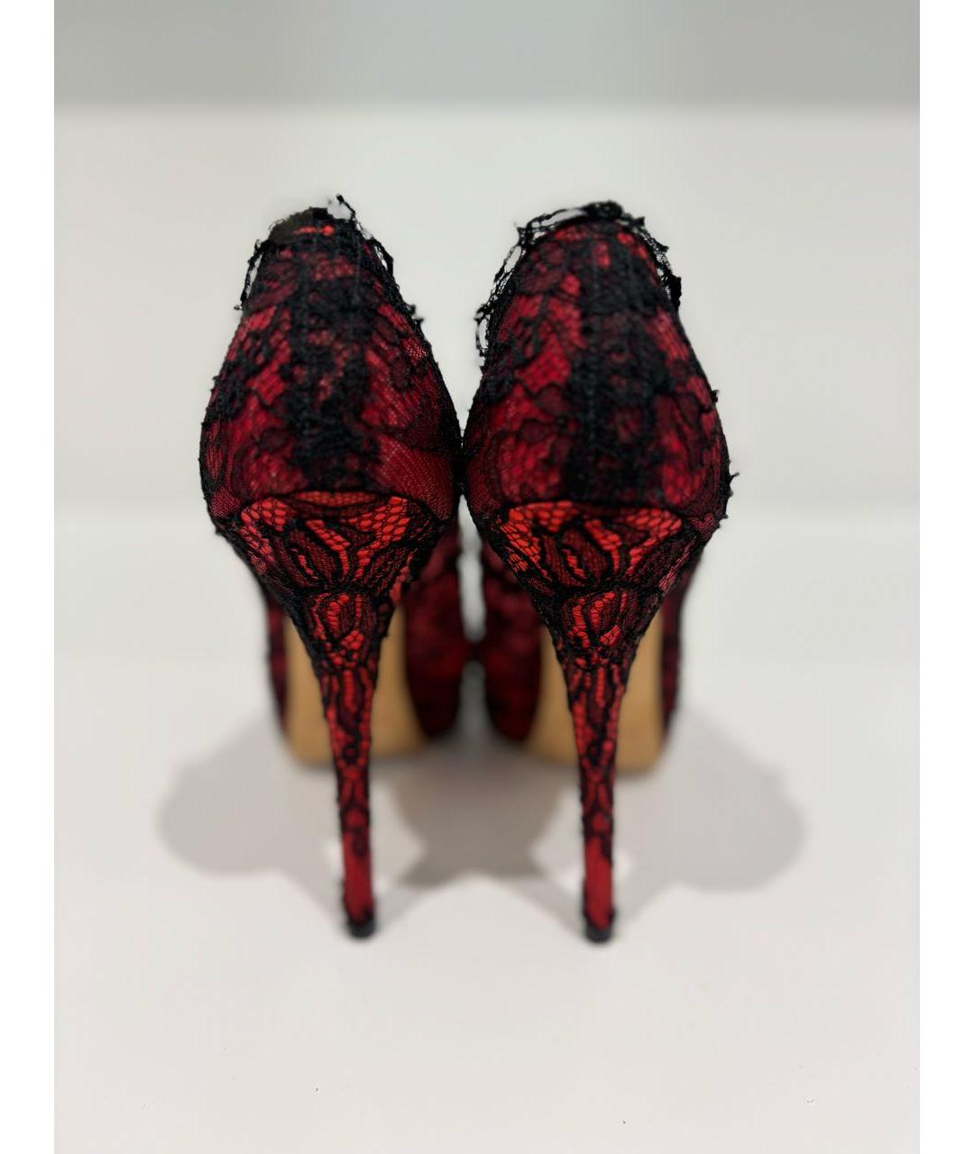 DOLCE&GABBANA Красные текстильные туфли, фото 4