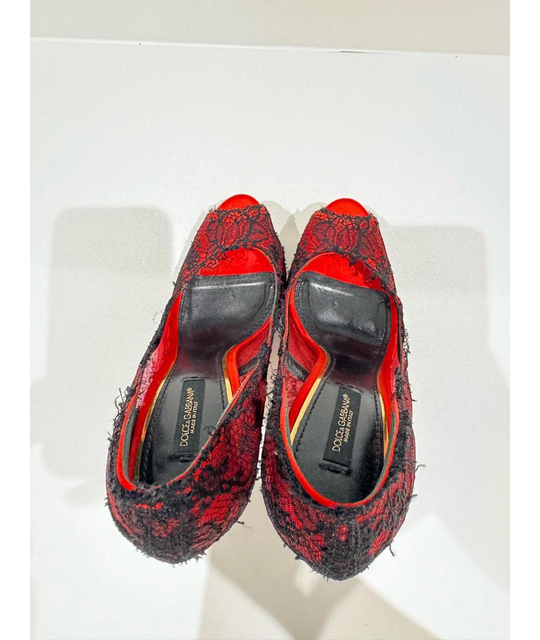DOLCE&GABBANA Красные текстильные туфли, фото 3