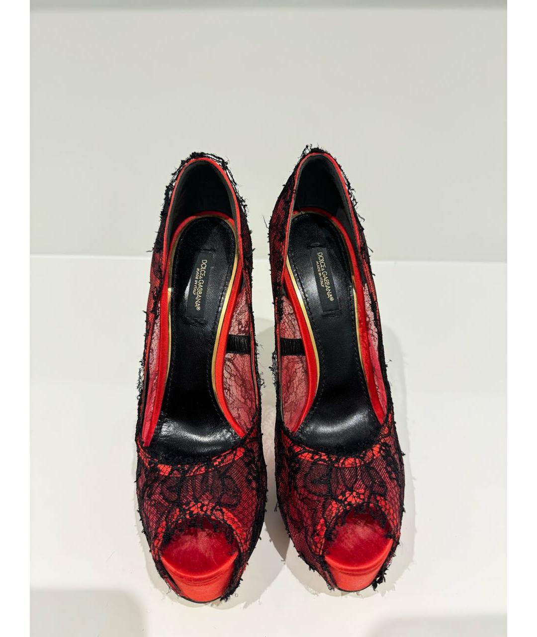 DOLCE&GABBANA Красные текстильные туфли, фото 2