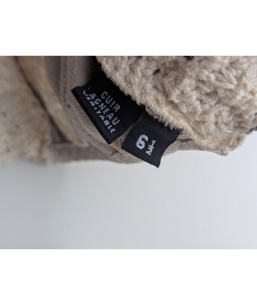CHANEL Бежевые кожаные митенки, фото 7