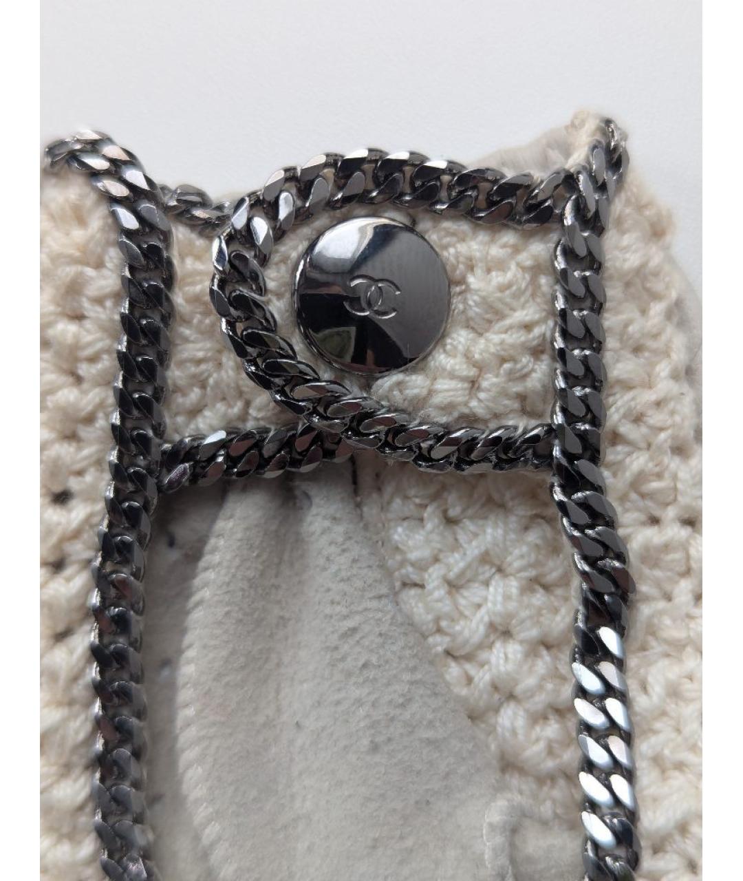 CHANEL Бежевые кожаные митенки, фото 4