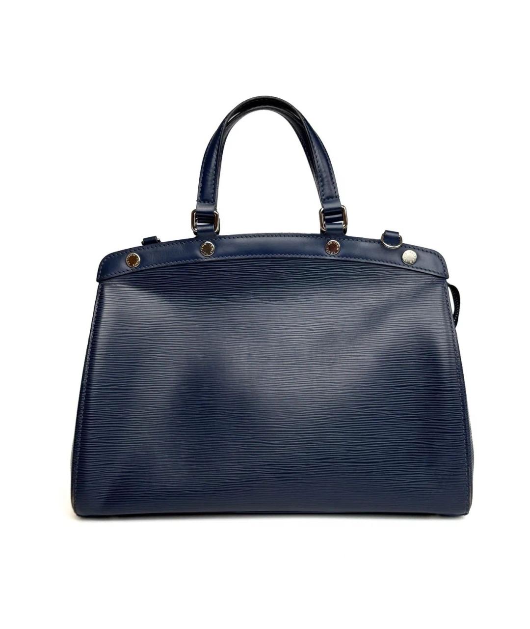 LOUIS VUITTON Темно-синяя кожаная сумка с короткими ручками, фото 2