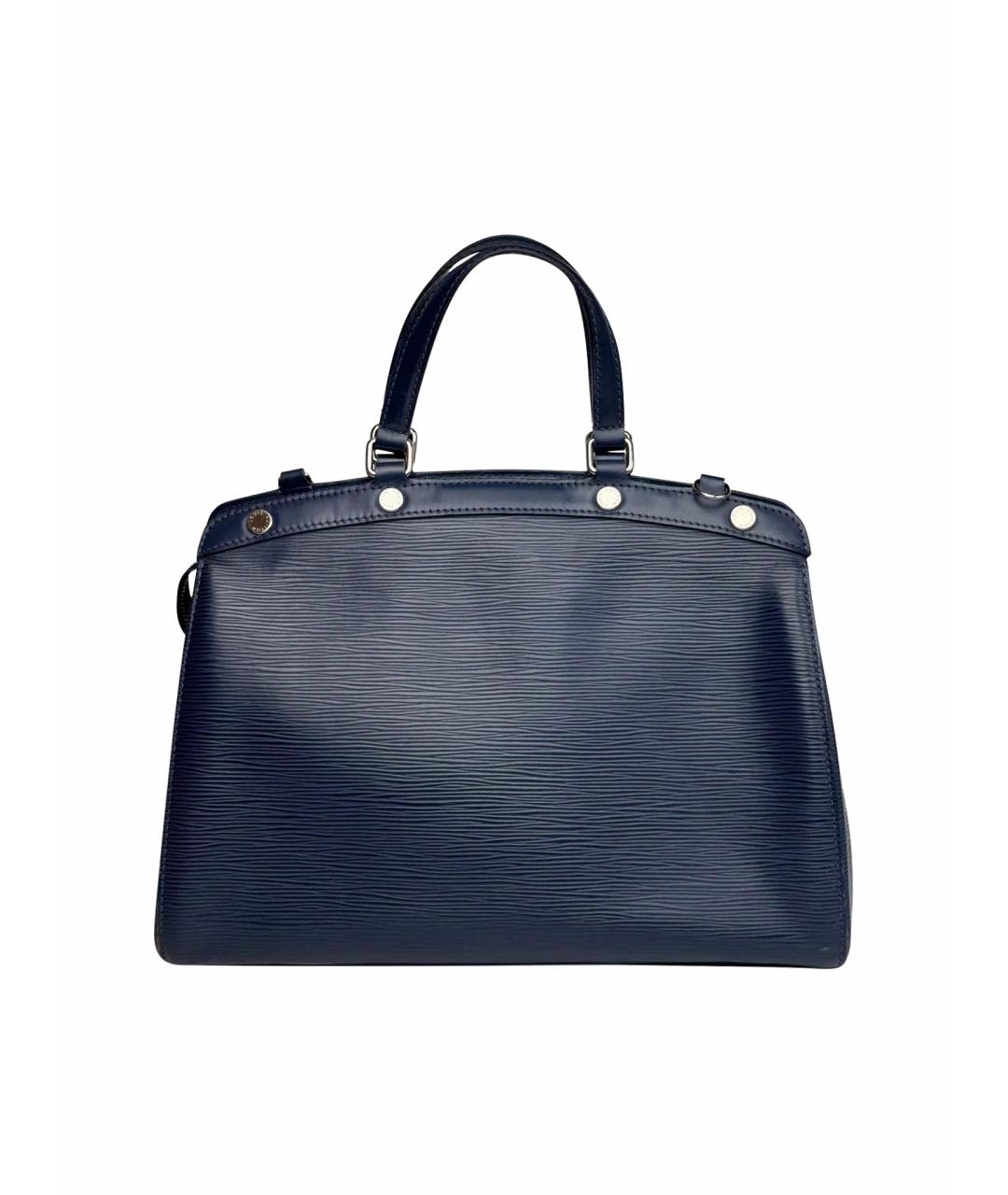 LOUIS VUITTON Темно-синяя кожаная сумка с короткими ручками, фото 1