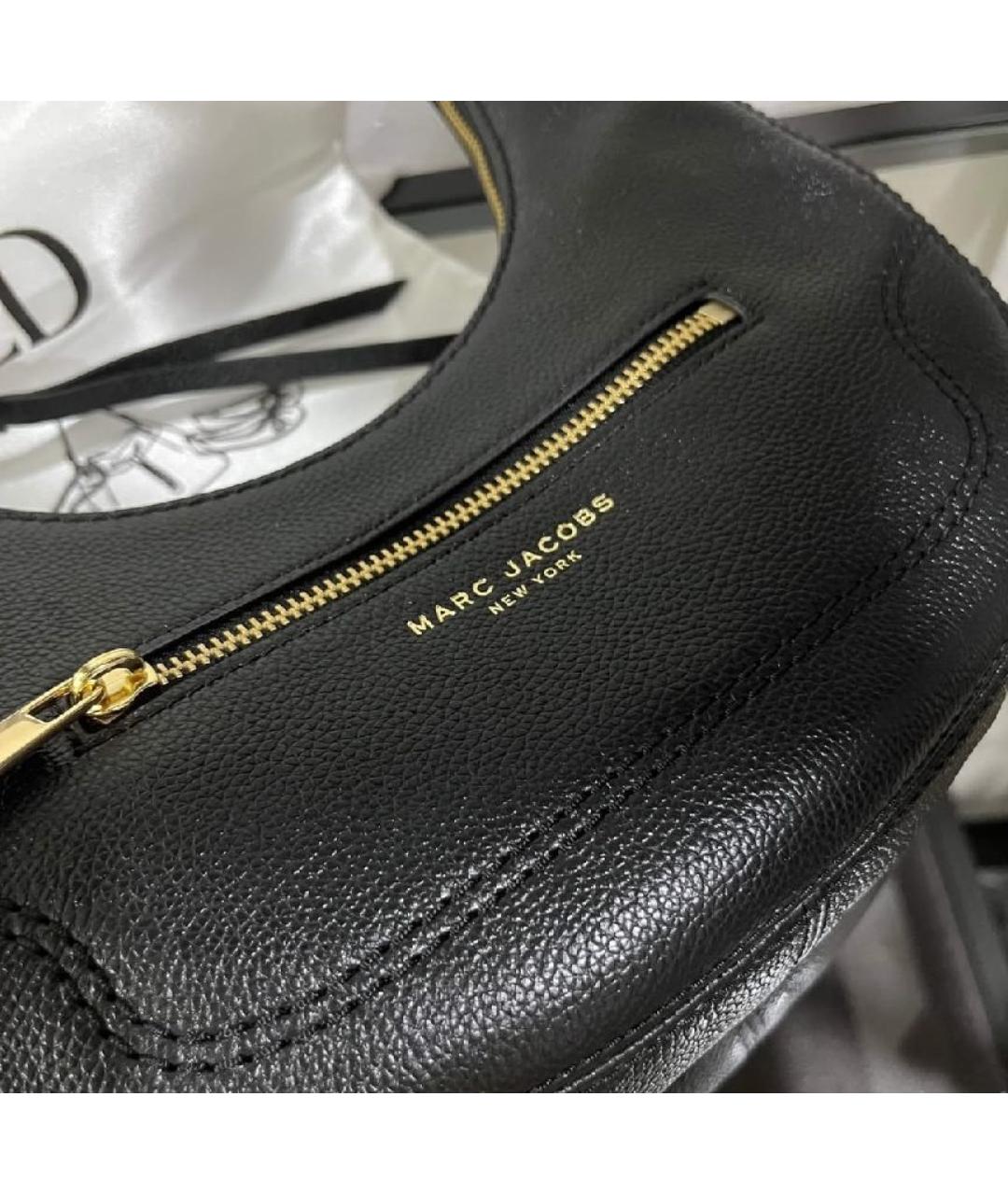 MARC JACOBS Черная кожаная сумка с короткими ручками, фото 4