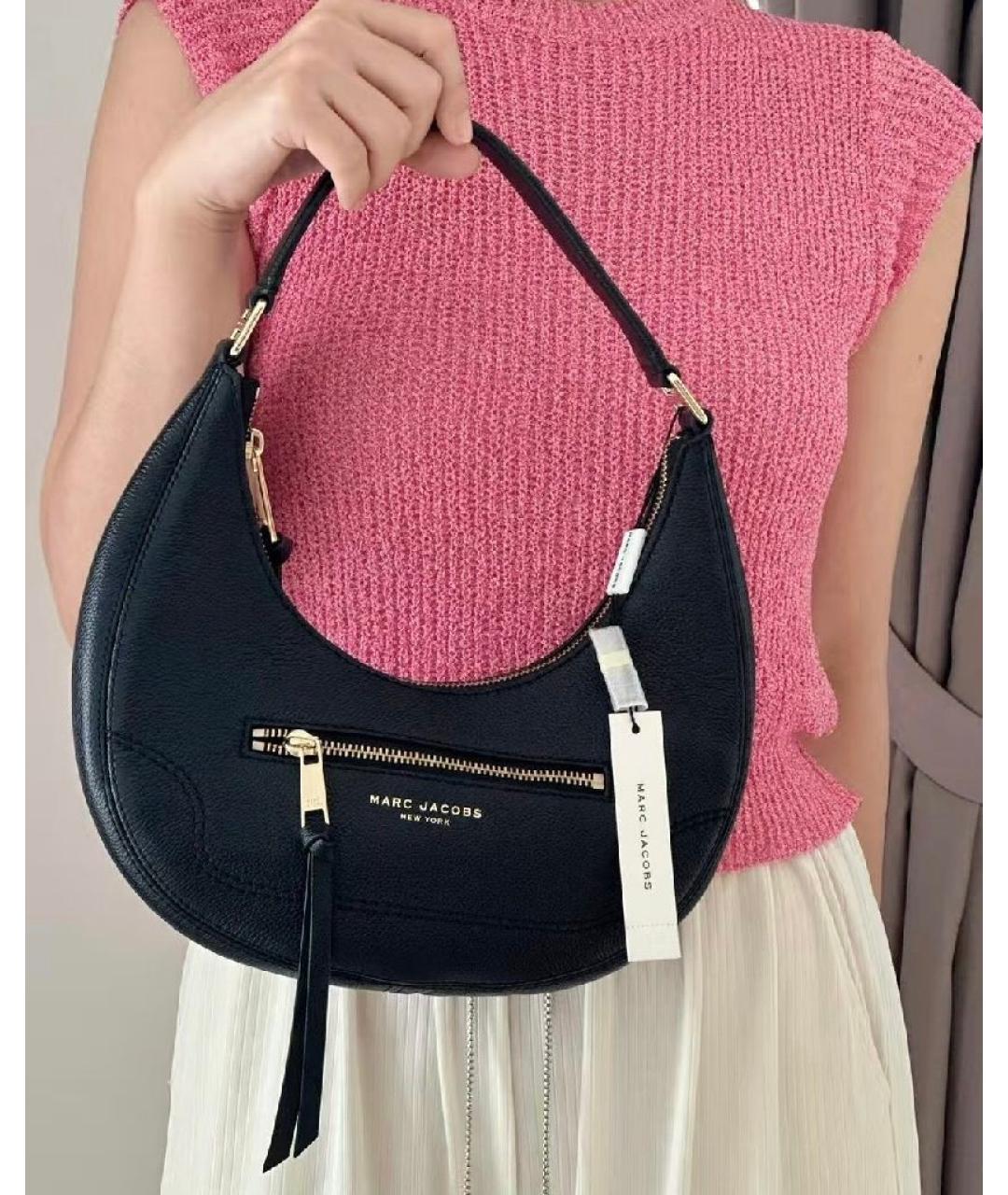 MARC JACOBS Черная кожаная сумка с короткими ручками, фото 2
