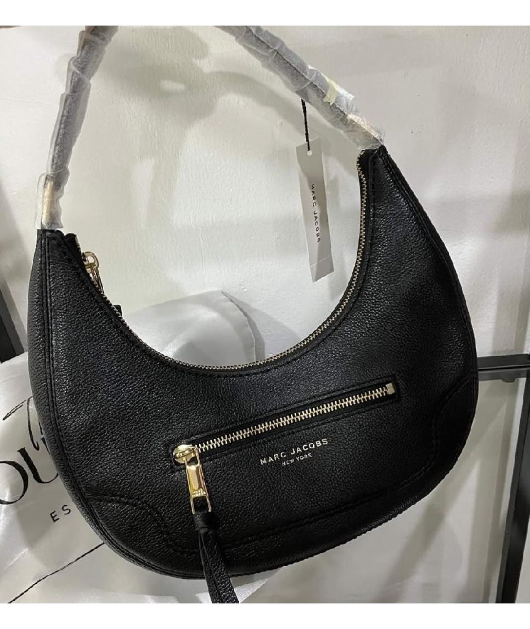 MARC JACOBS Черная кожаная сумка с короткими ручками, фото 3