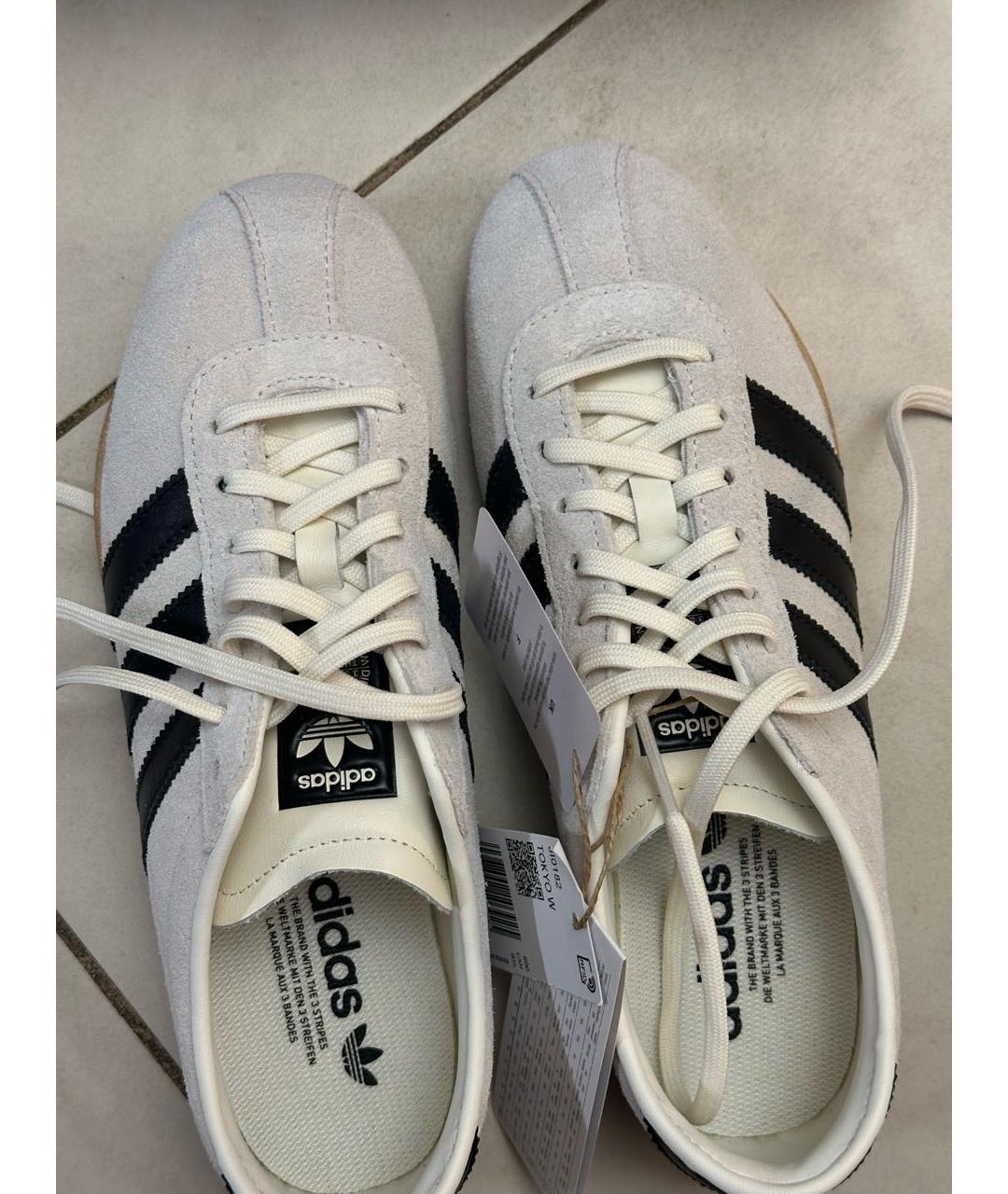 ADIDAS Бежевые замшевые кроссовки, фото 3
