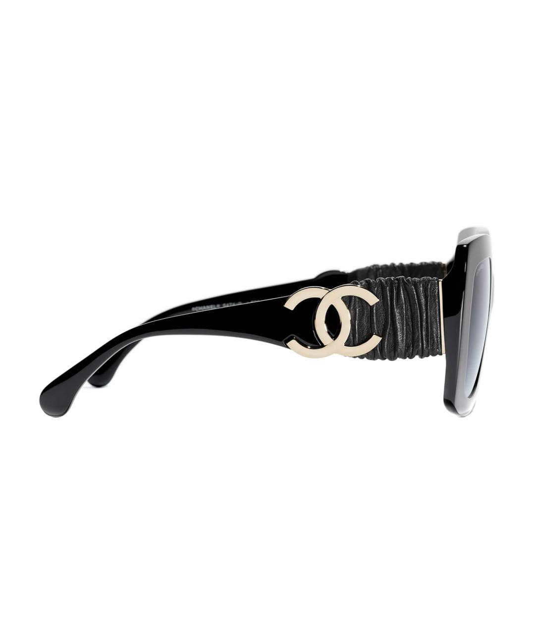 CHANEL Черные пластиковые солнцезащитные очки, фото 4
