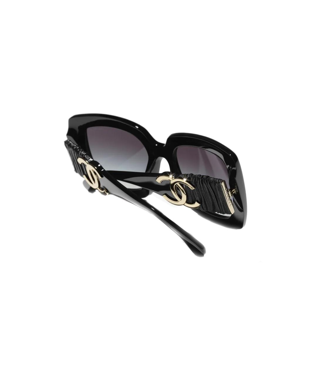CHANEL Черные пластиковые солнцезащитные очки, фото 5