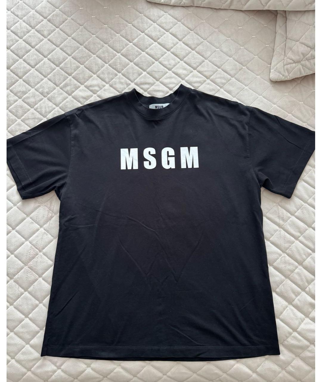 MSGM Черная хлопковая футболка, фото 4