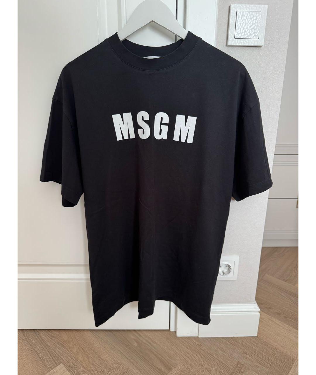 MSGM Черная хлопковая футболка, фото 5