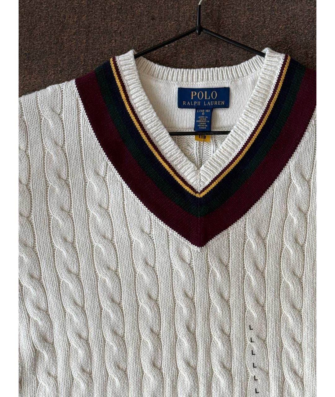 POLO RALPH LAUREN Бежевый хлопковый джемпер / свитер, фото 3