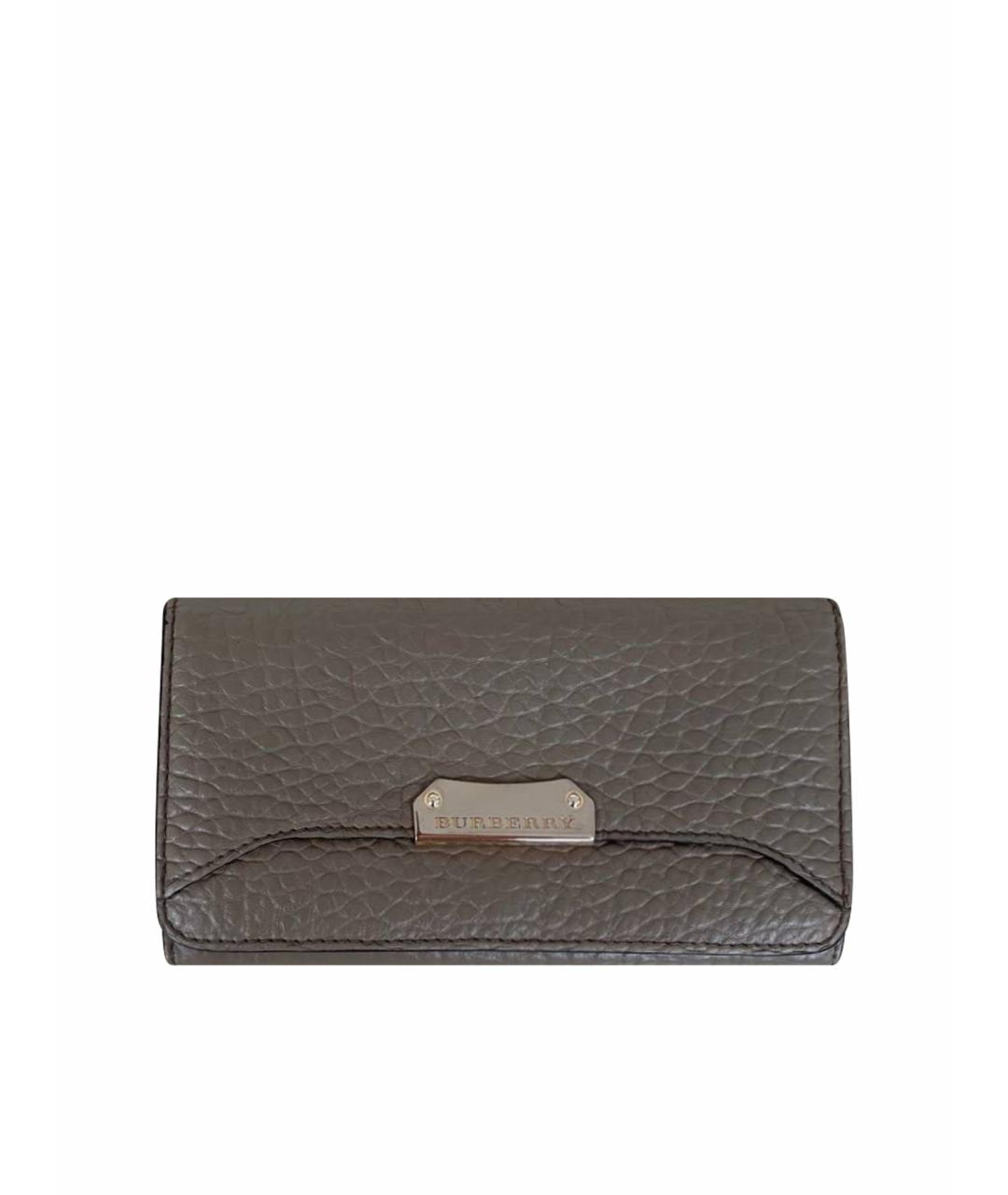 BURBERRY Серый кожаный кошелек, фото 1
