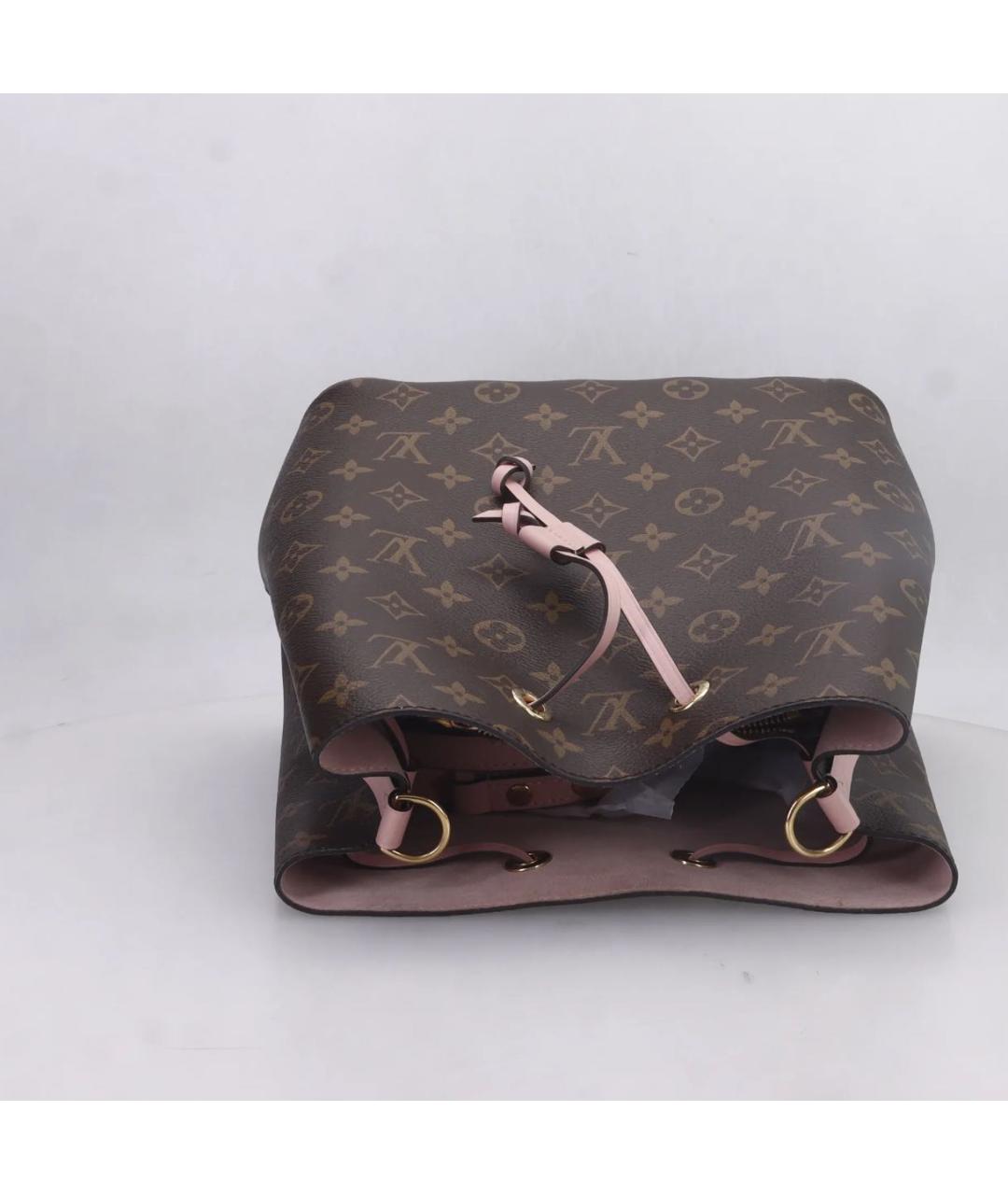 LOUIS VUITTON Коричневая кожаная сумка через плечо, фото 7