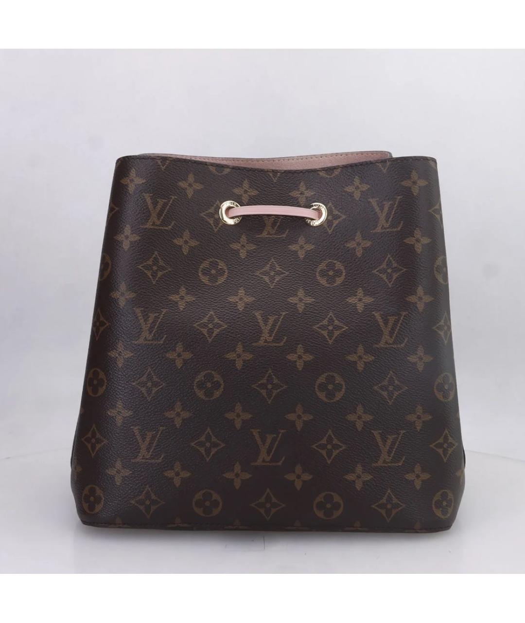 LOUIS VUITTON Коричневая кожаная сумка через плечо, фото 3