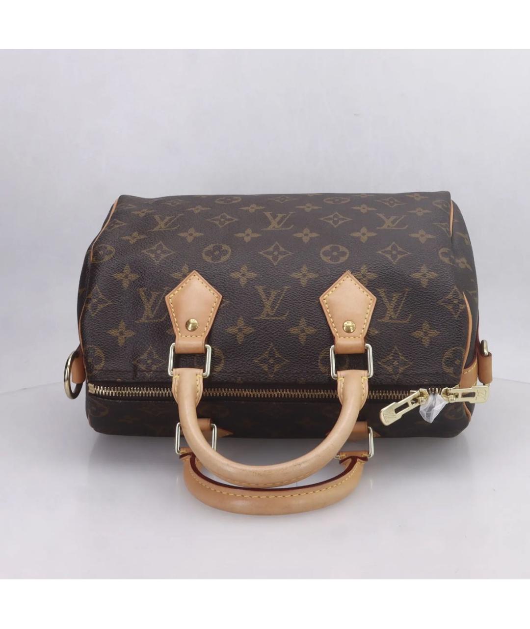 LOUIS VUITTON Коричневая кожаная сумка через плечо, фото 7