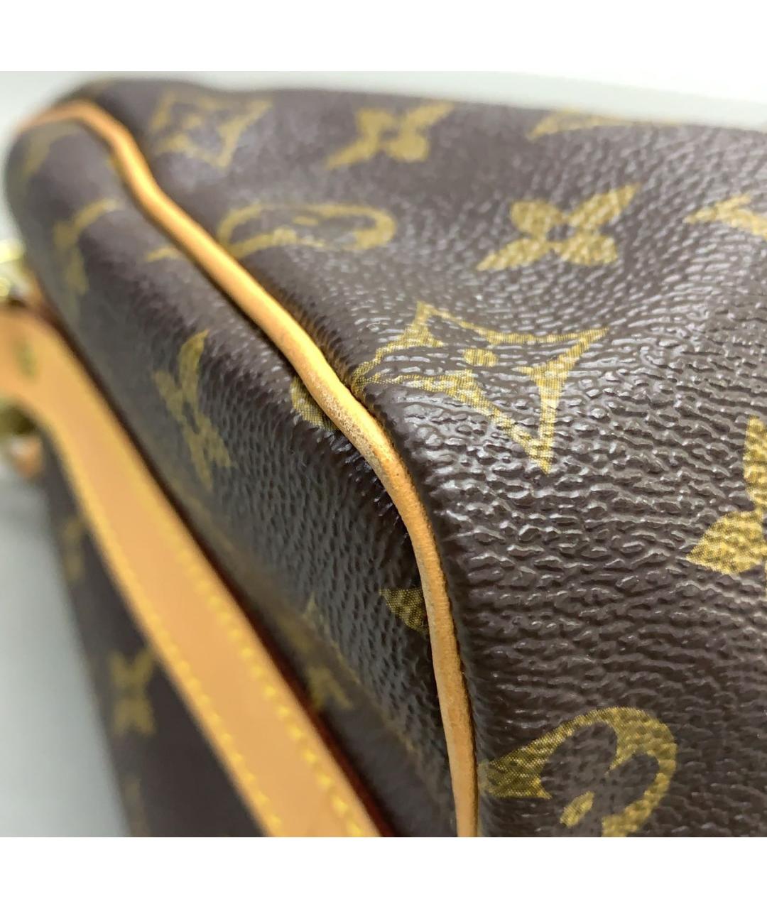 LOUIS VUITTON Коричневая кожаная сумка через плечо, фото 8