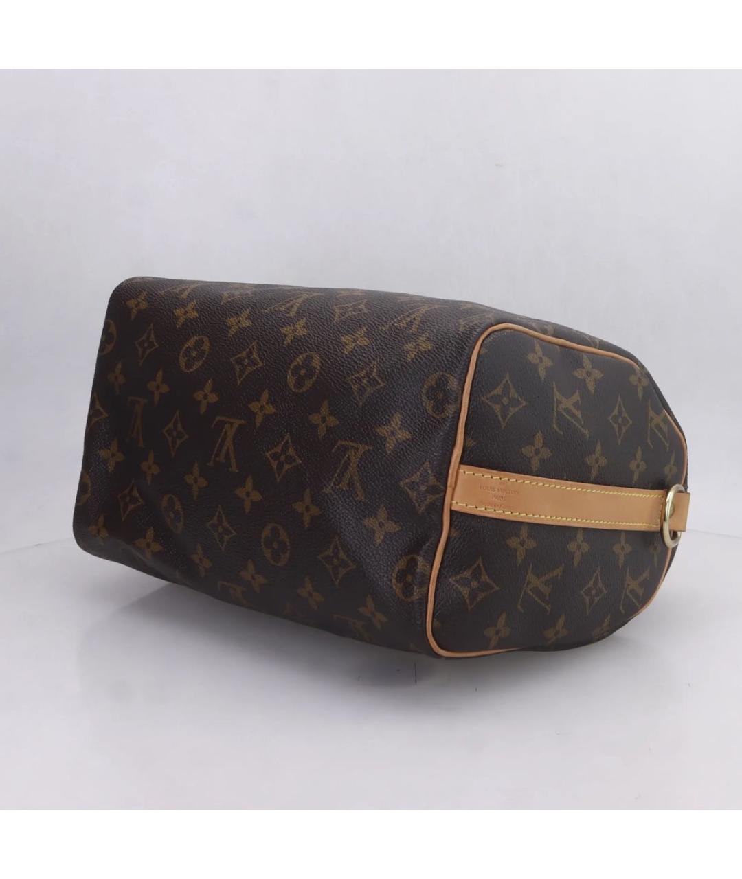 LOUIS VUITTON Коричневая кожаная сумка через плечо, фото 6