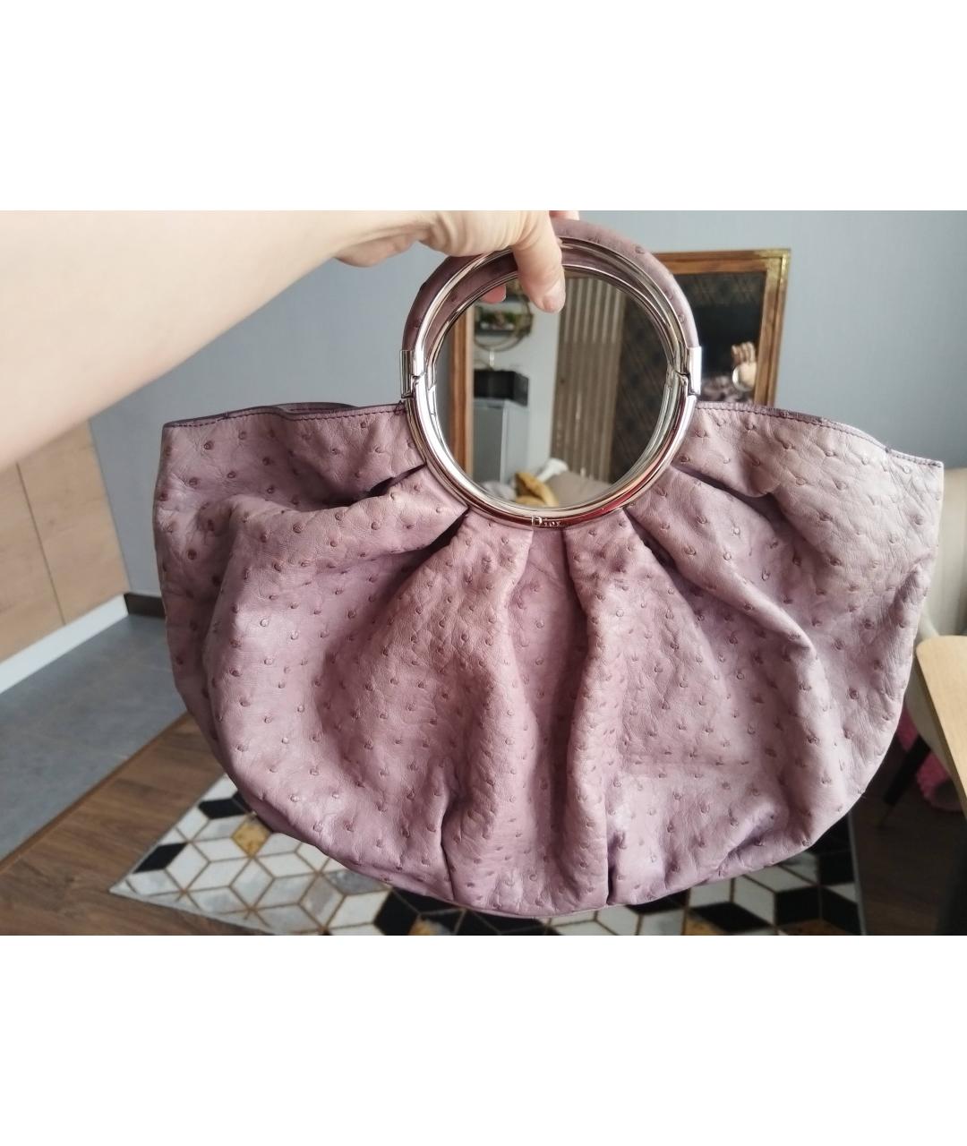 CHRISTIAN DIOR Фиолетовая сумка с короткими ручками из экзотической кожи, фото 3