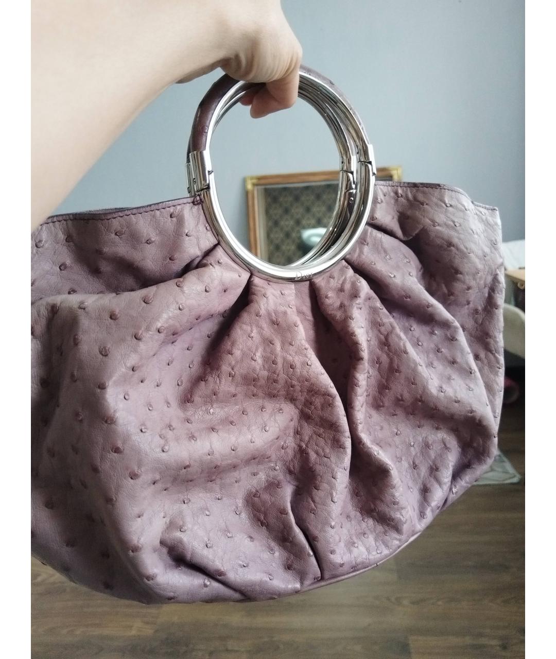 CHRISTIAN DIOR Фиолетовая сумка с короткими ручками из экзотической кожи, фото 2