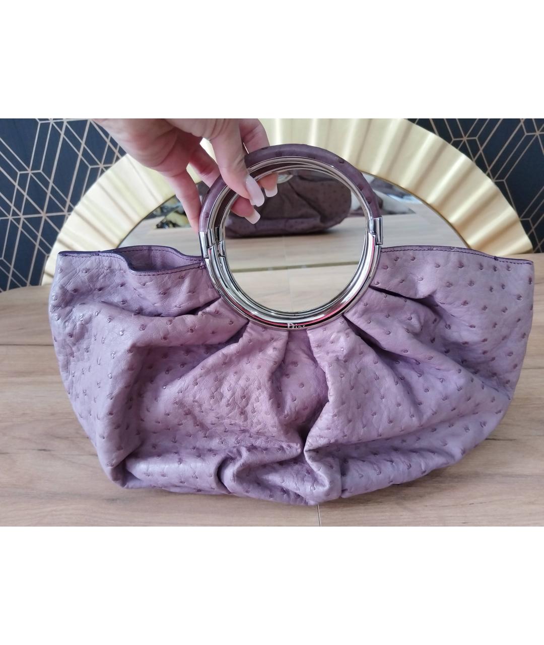 CHRISTIAN DIOR Фиолетовая сумка с короткими ручками из экзотической кожи, фото 8