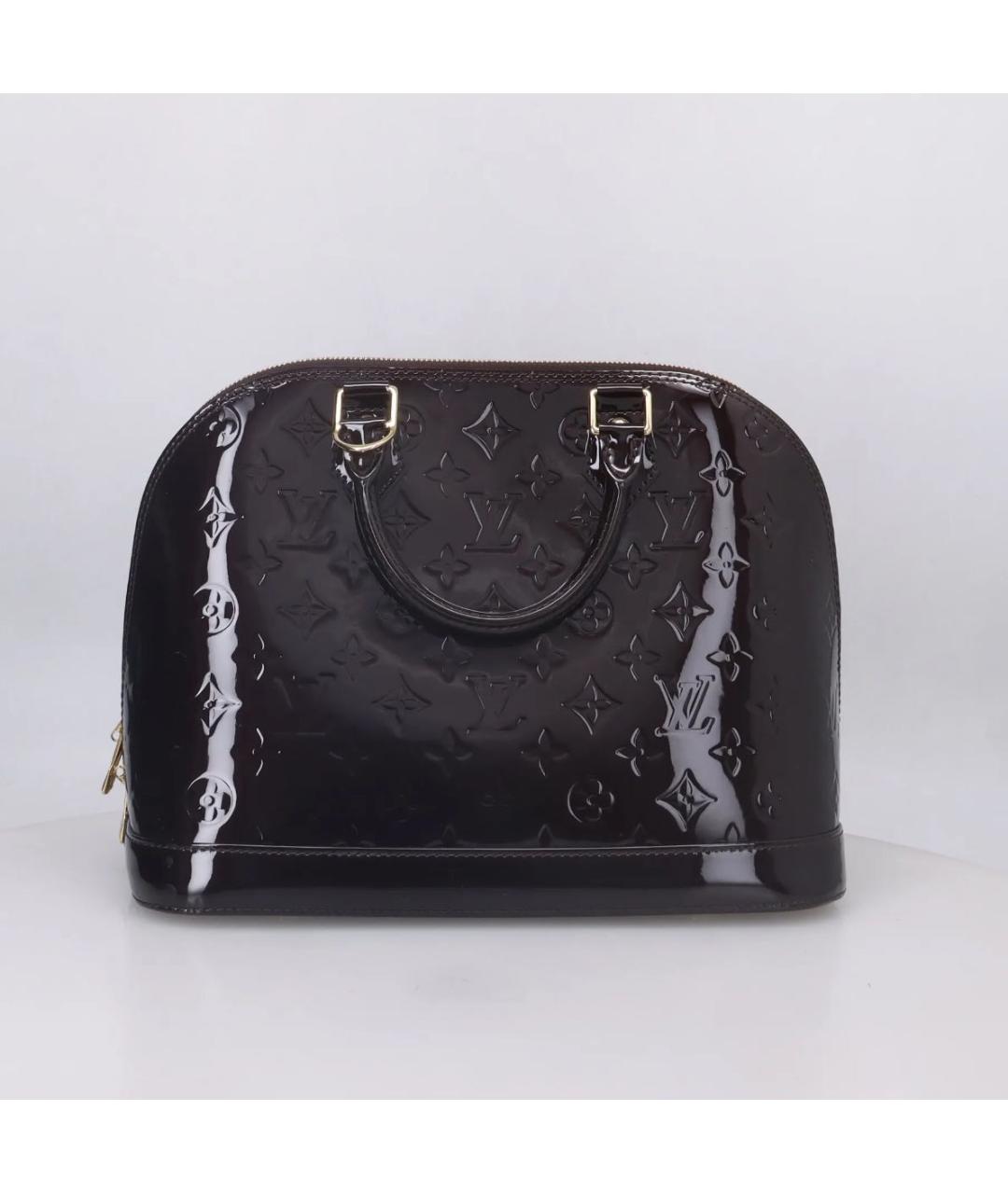 LOUIS VUITTON Бордовая сумка с короткими ручками из лакированной кожи, фото 3