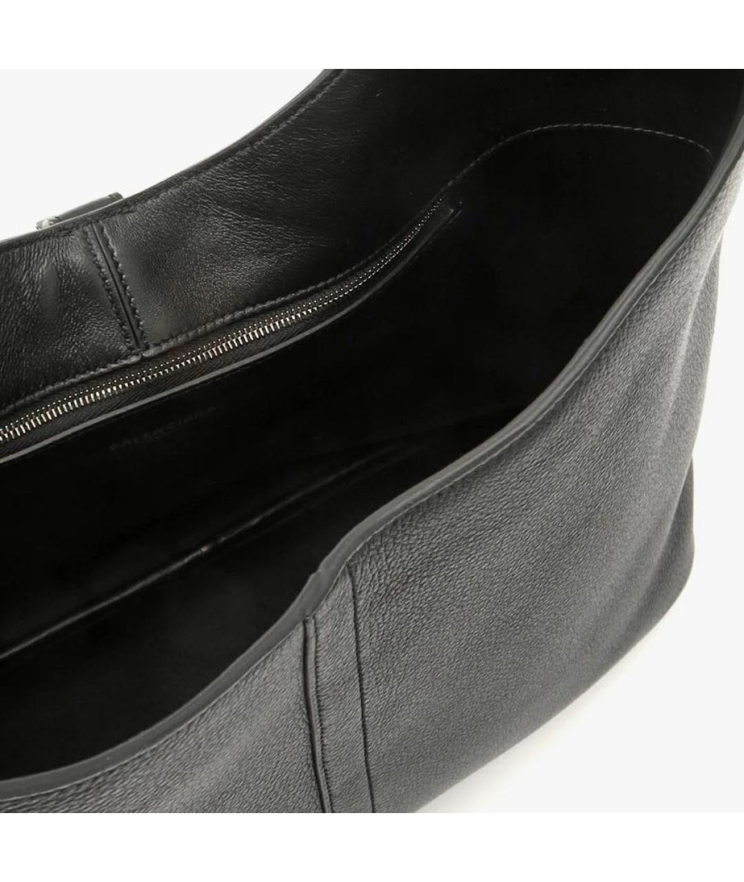 BALENCIAGA Черная кожаная сумка тоут, фото 7