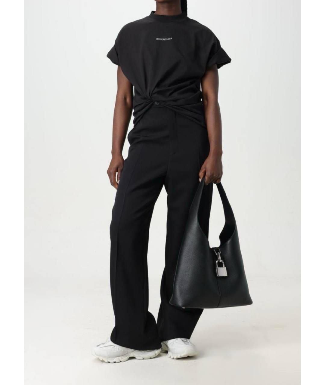 BALENCIAGA Черная кожаная сумка тоут, фото 5