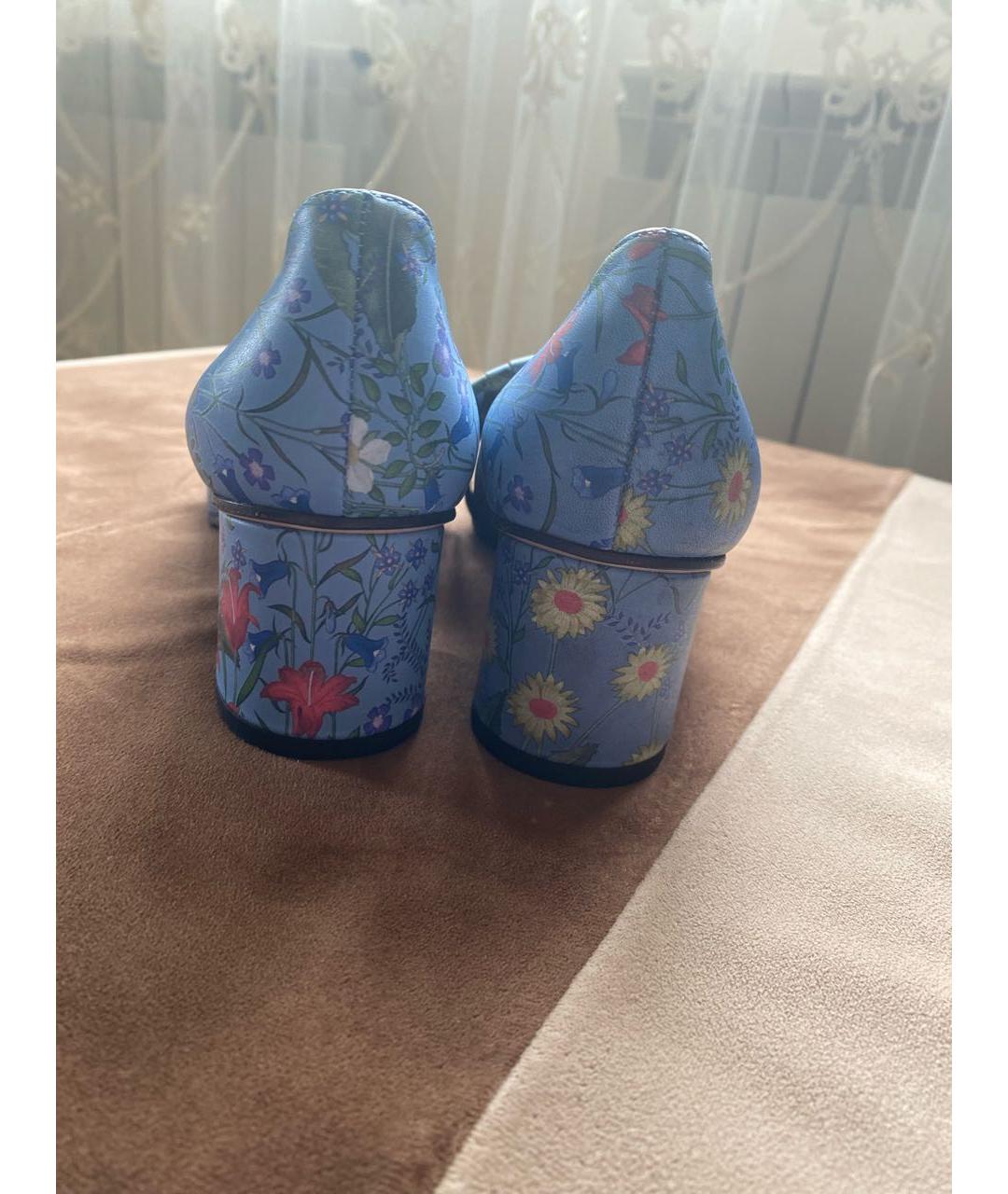 GUCCI Синие кожаные туфли, фото 4