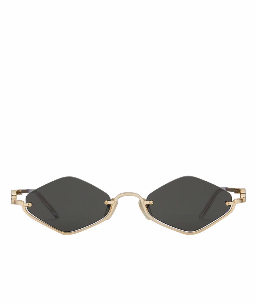 GUCCI Золотые металлические солнцезащитные очки, фото 1