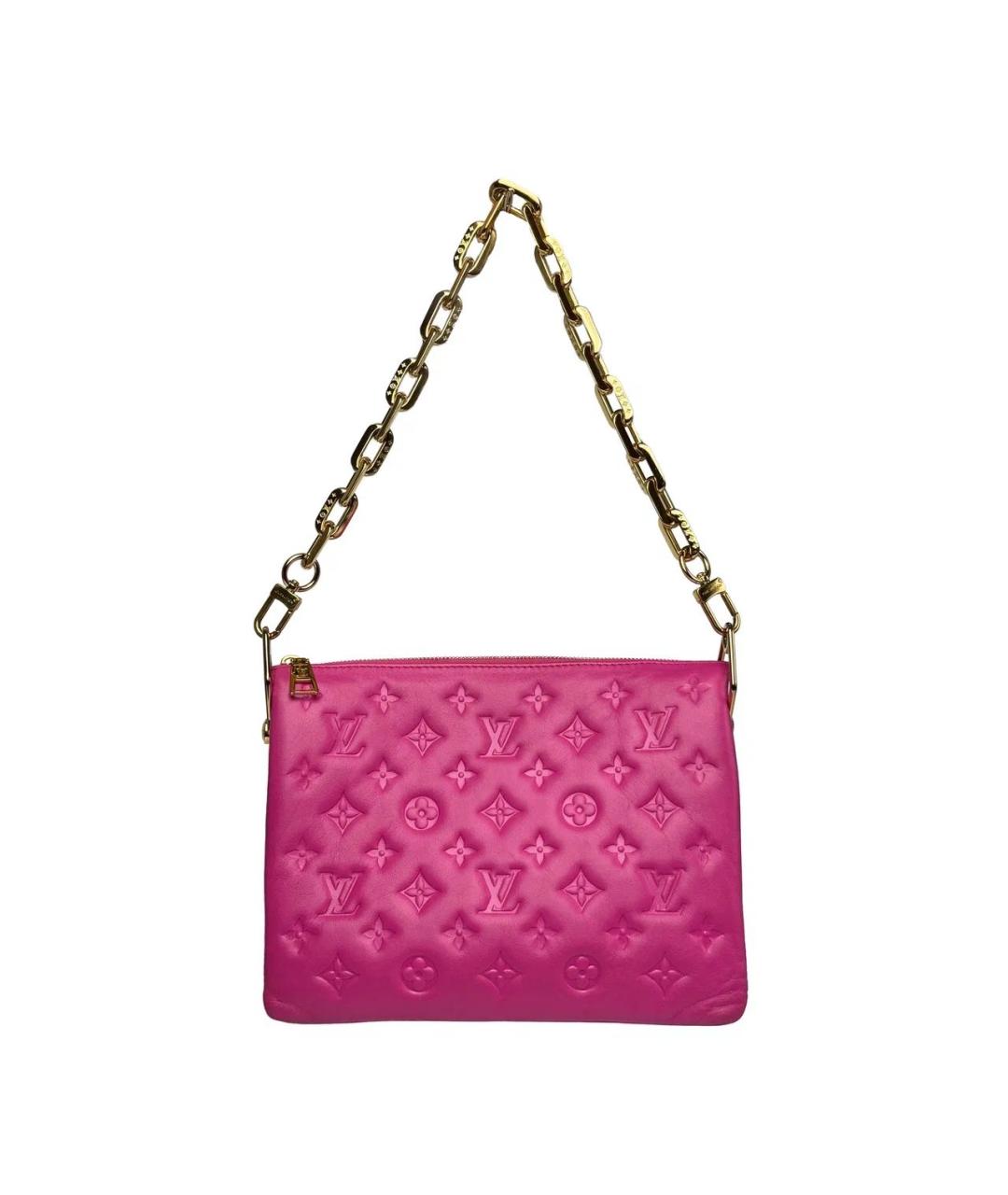 LOUIS VUITTON Розовая кожаная сумка через плечо, фото 2