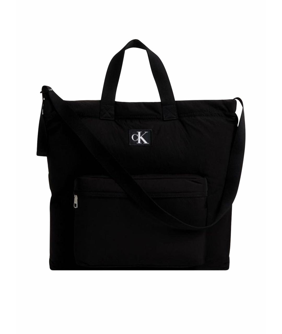 CALVIN KLEIN Черная тканевая сумка тоут, фото 1