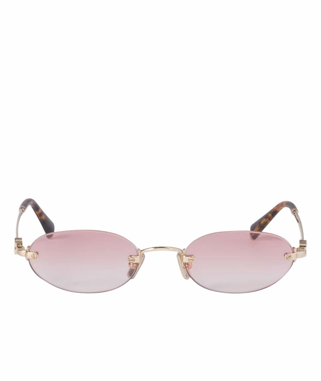 MIU MIU Розовые металлические солнцезащитные очки, фото 1