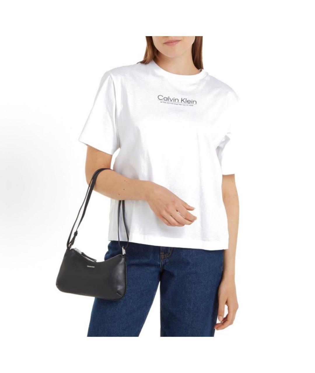 CALVIN KLEIN Черная тканевая сумка через плечо, фото 3