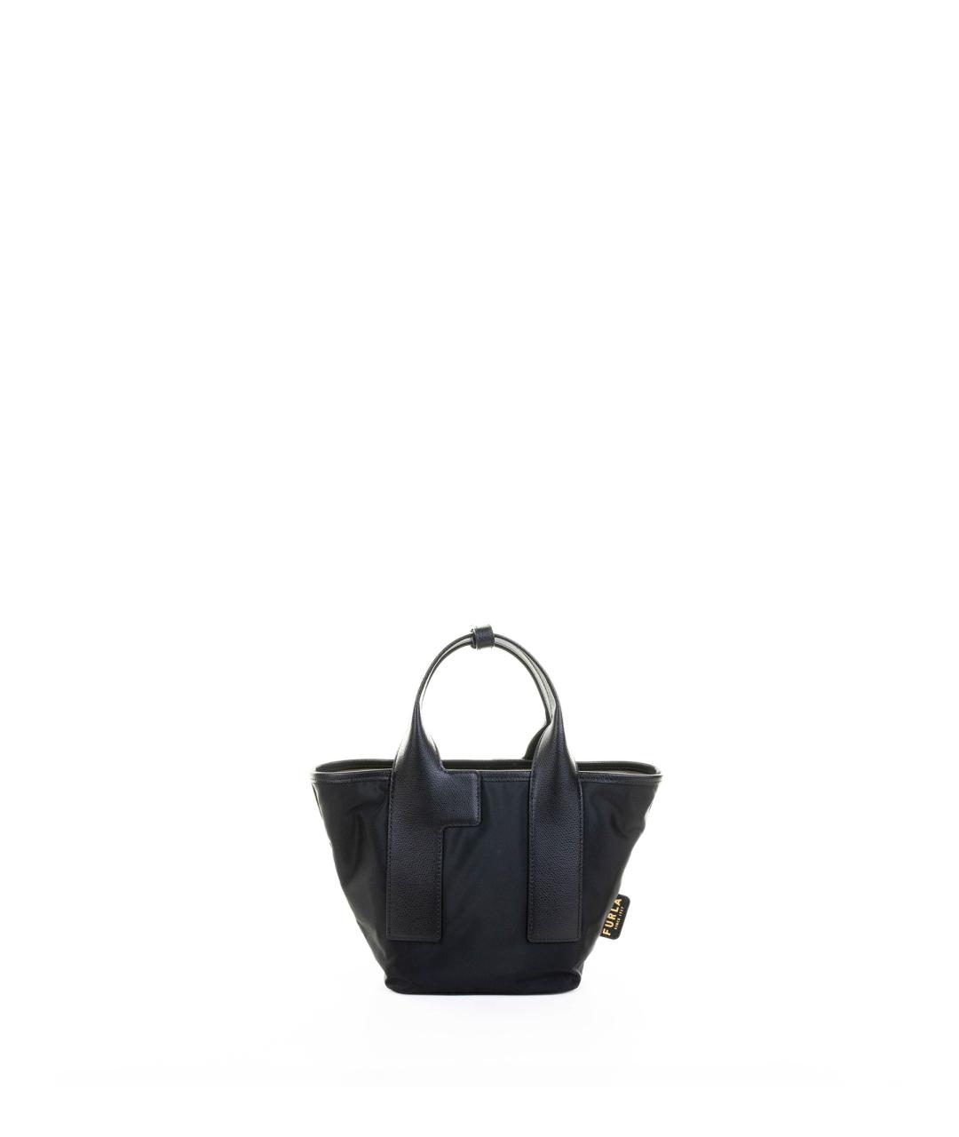 FURLA Черная кожаная сумка тоут, фото 1
