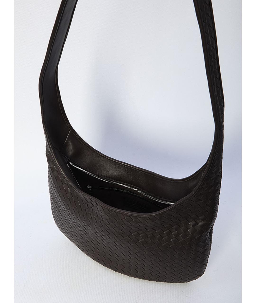 BOTTEGA VENETA Коричневая кожаная сумка на плечо, фото 4