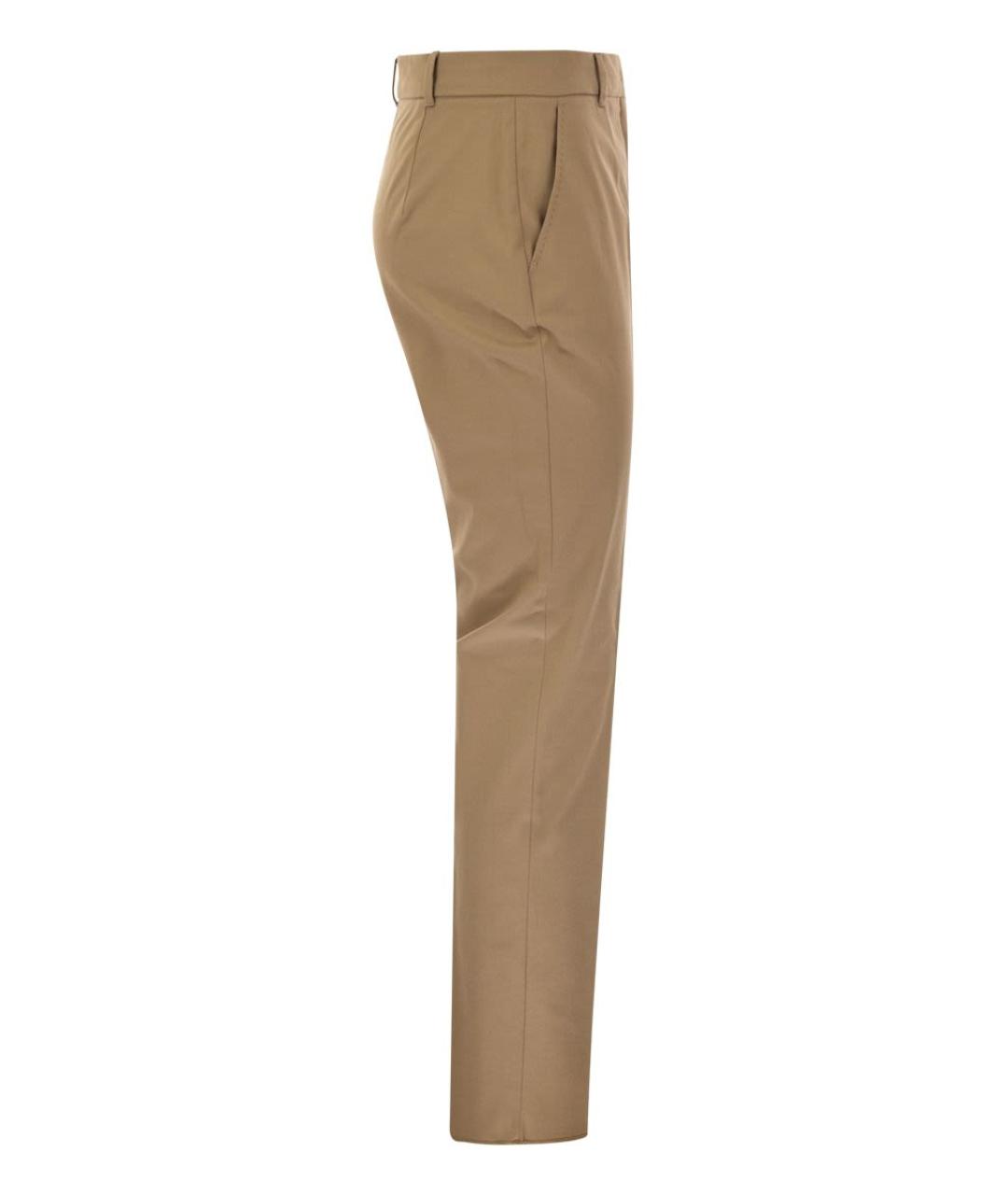MAX MARA STUDIO Бежевые прямые брюки, фото 3