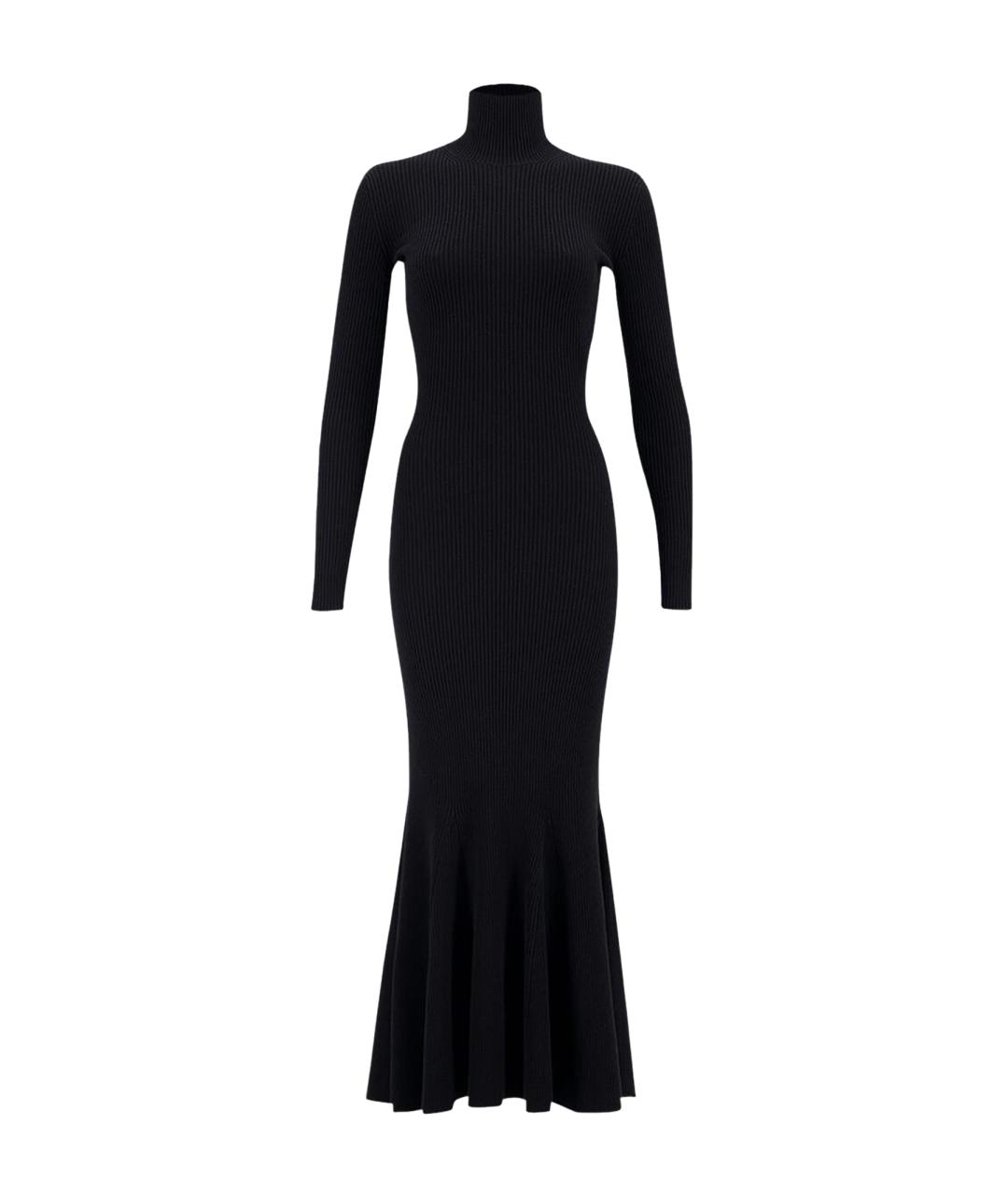 BALENCIAGA Черное кашемировое повседневное платье, фото 1