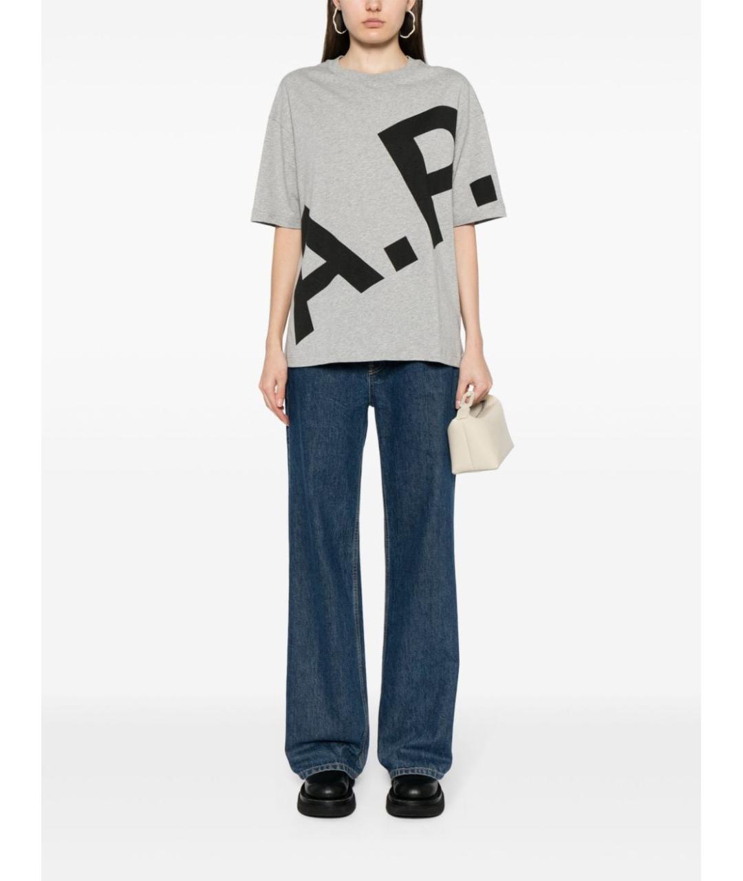 A.P.C. Серая хлопковая футболка, фото 4