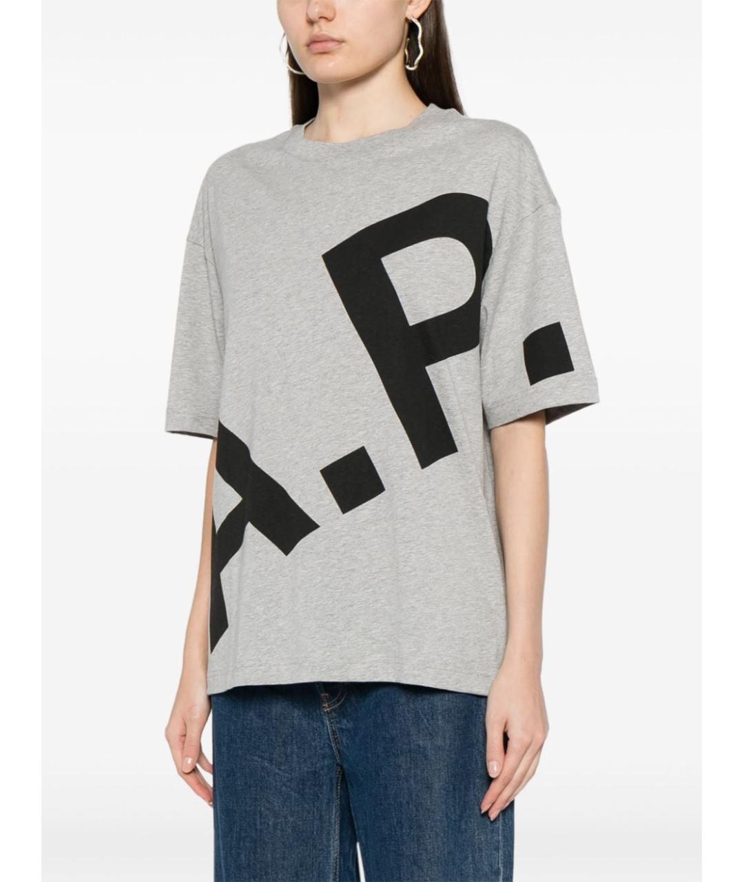 A.P.C. Серая хлопковая футболка, фото 2
