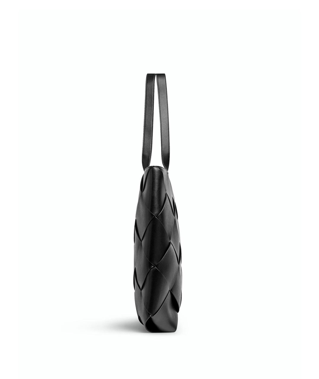 BOTTEGA VENETA Черная кожаная сумка тоут, фото 2