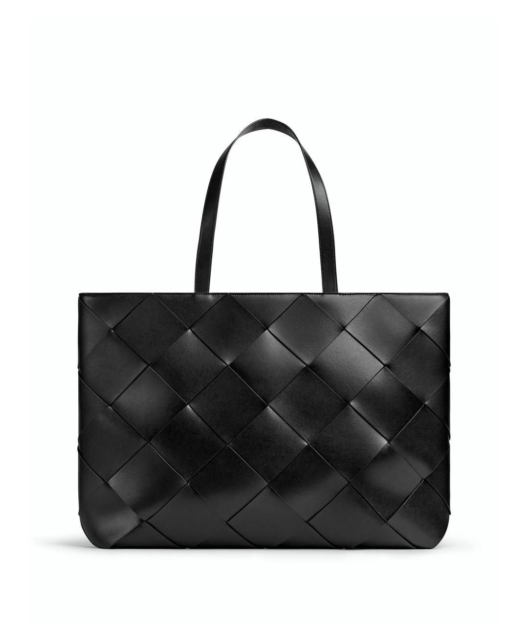 BOTTEGA VENETA Черная кожаная сумка тоут, фото 1