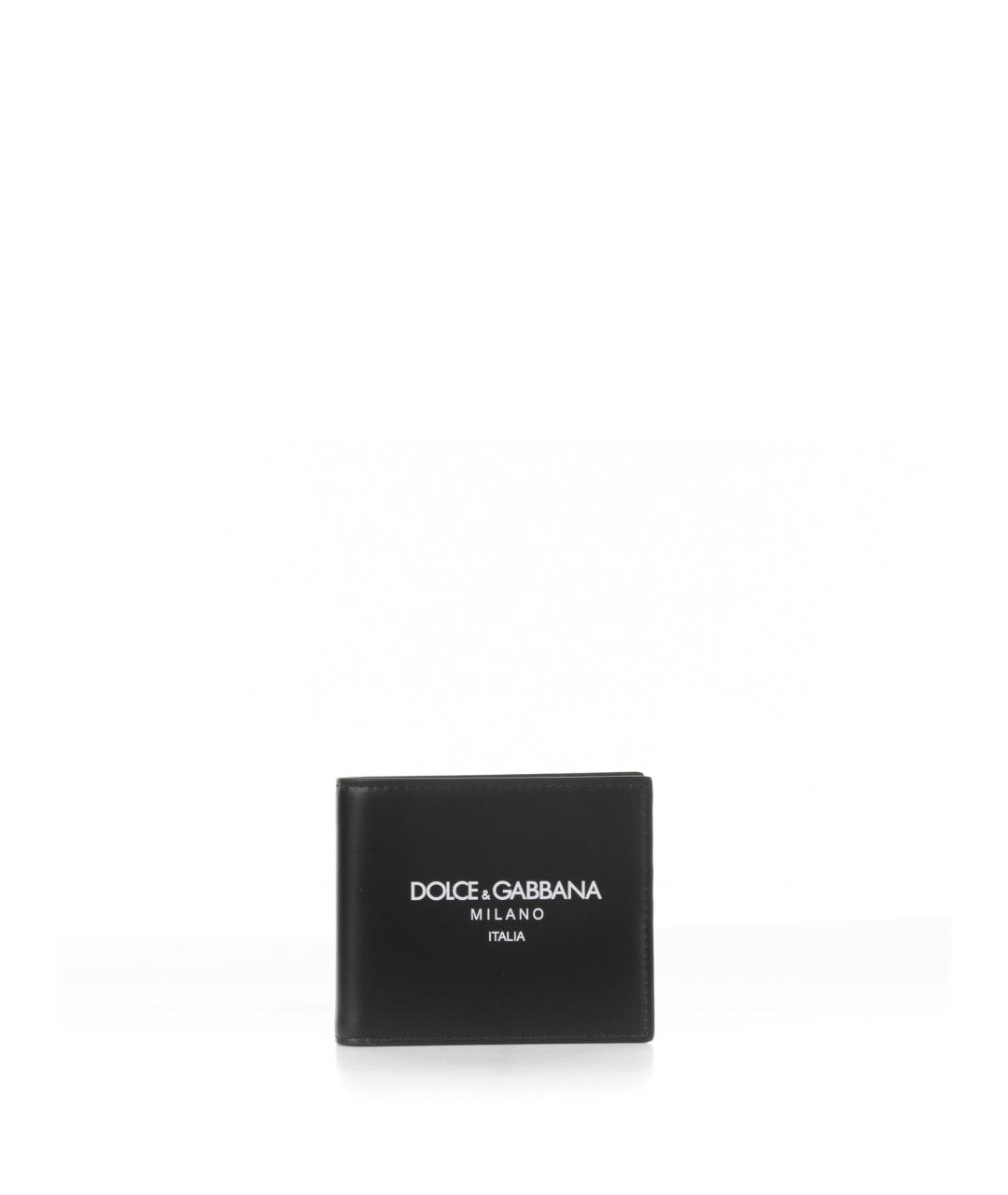 DOLCE&GABBANA Черный кожаный кошелек, фото 1