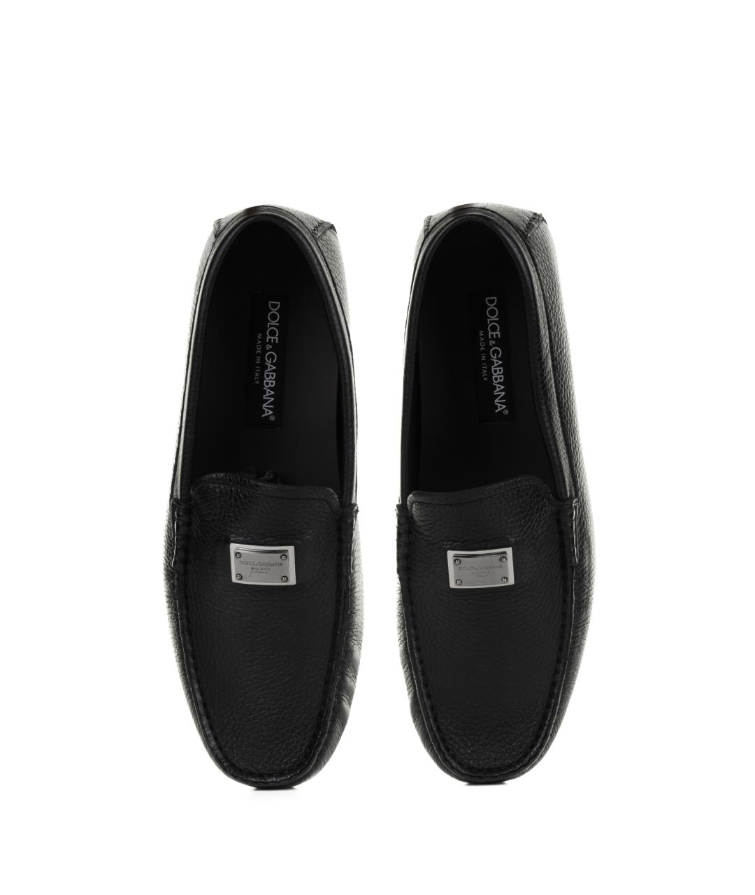 DOLCE&GABBANA Черные кожаные лоферы, фото 4