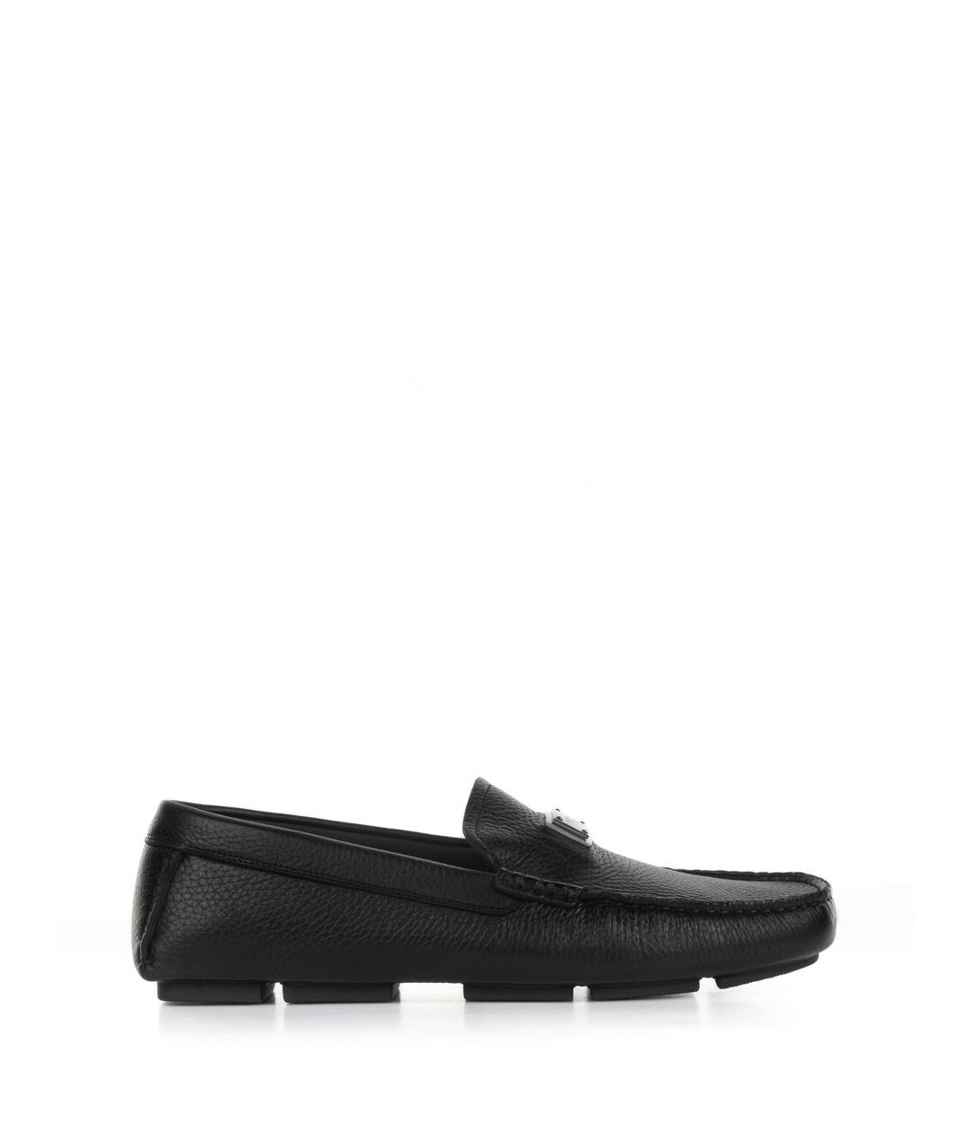 DOLCE&GABBANA Черные кожаные лоферы, фото 1
