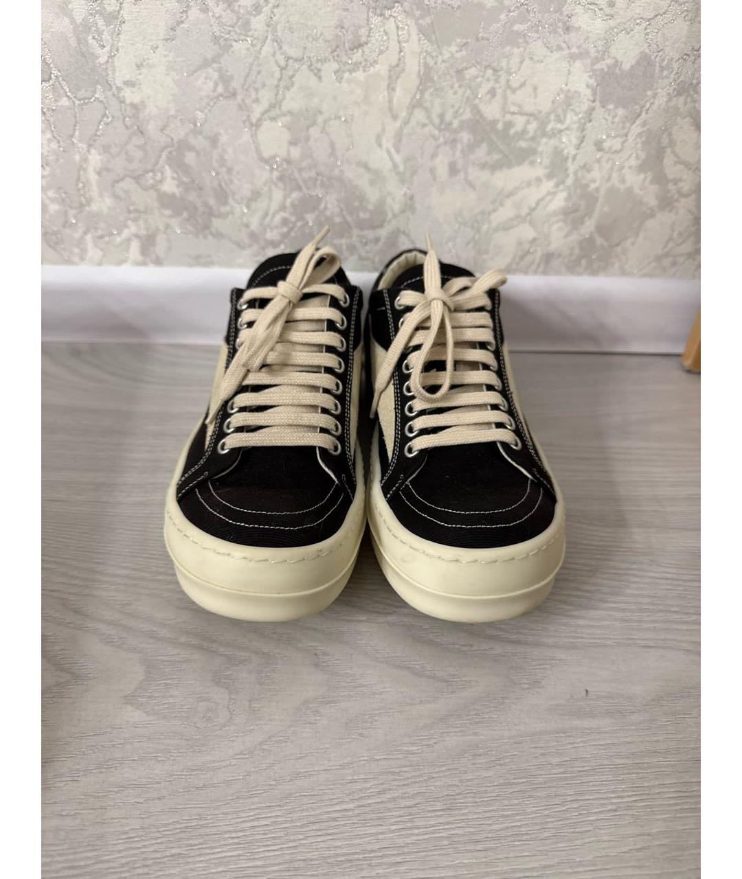 RICK OWENS DRKSHDW Черные текстильные кеды, фото 2