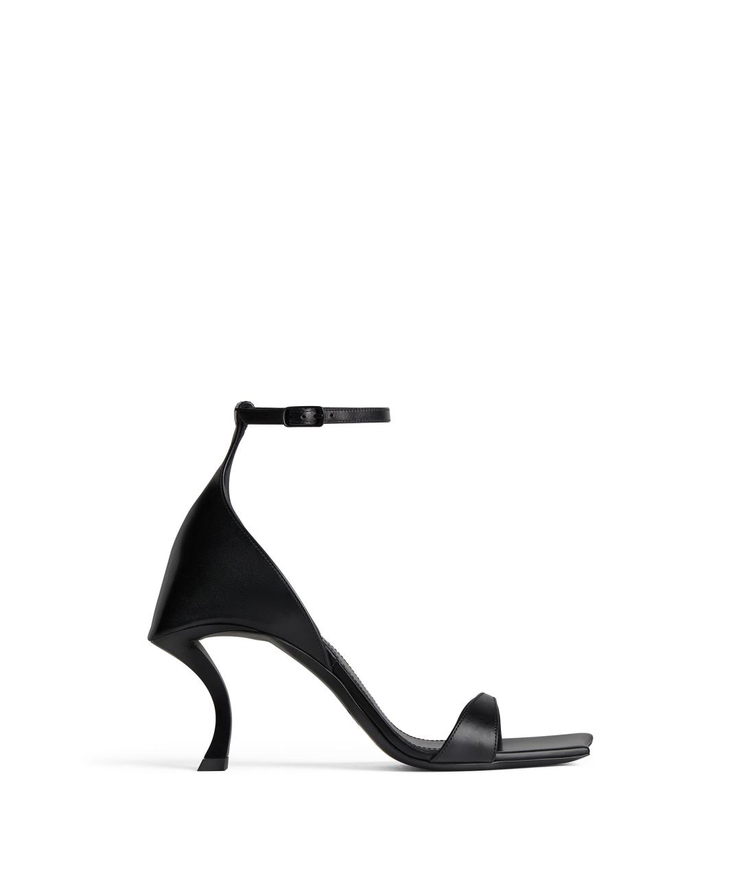 BALENCIAGA Черные кожаные босоножки, фото 1