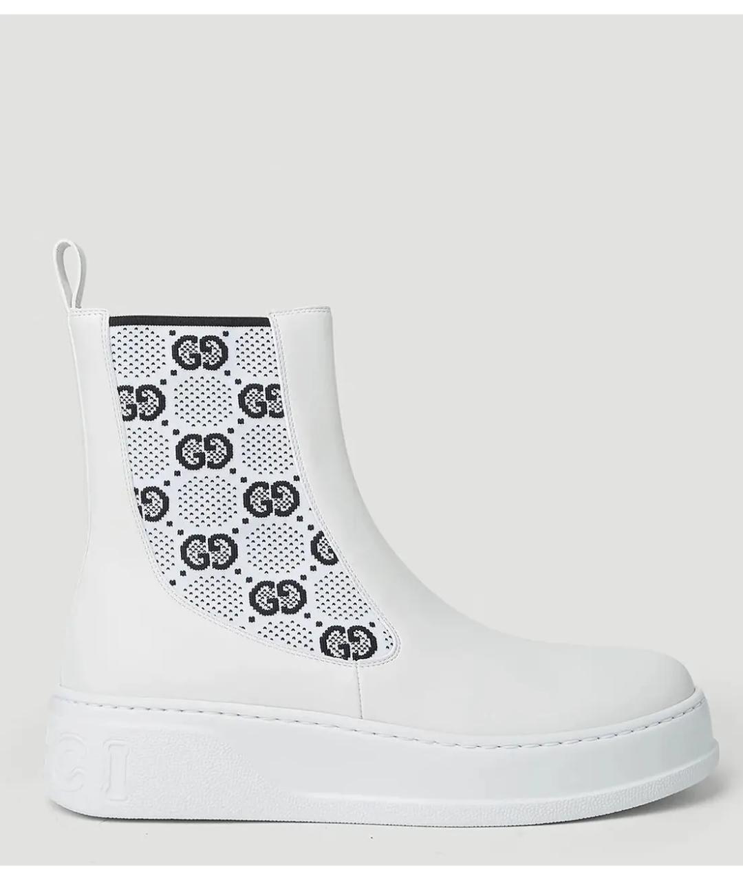 GUCCI Белые кожаные ботинки, фото 9