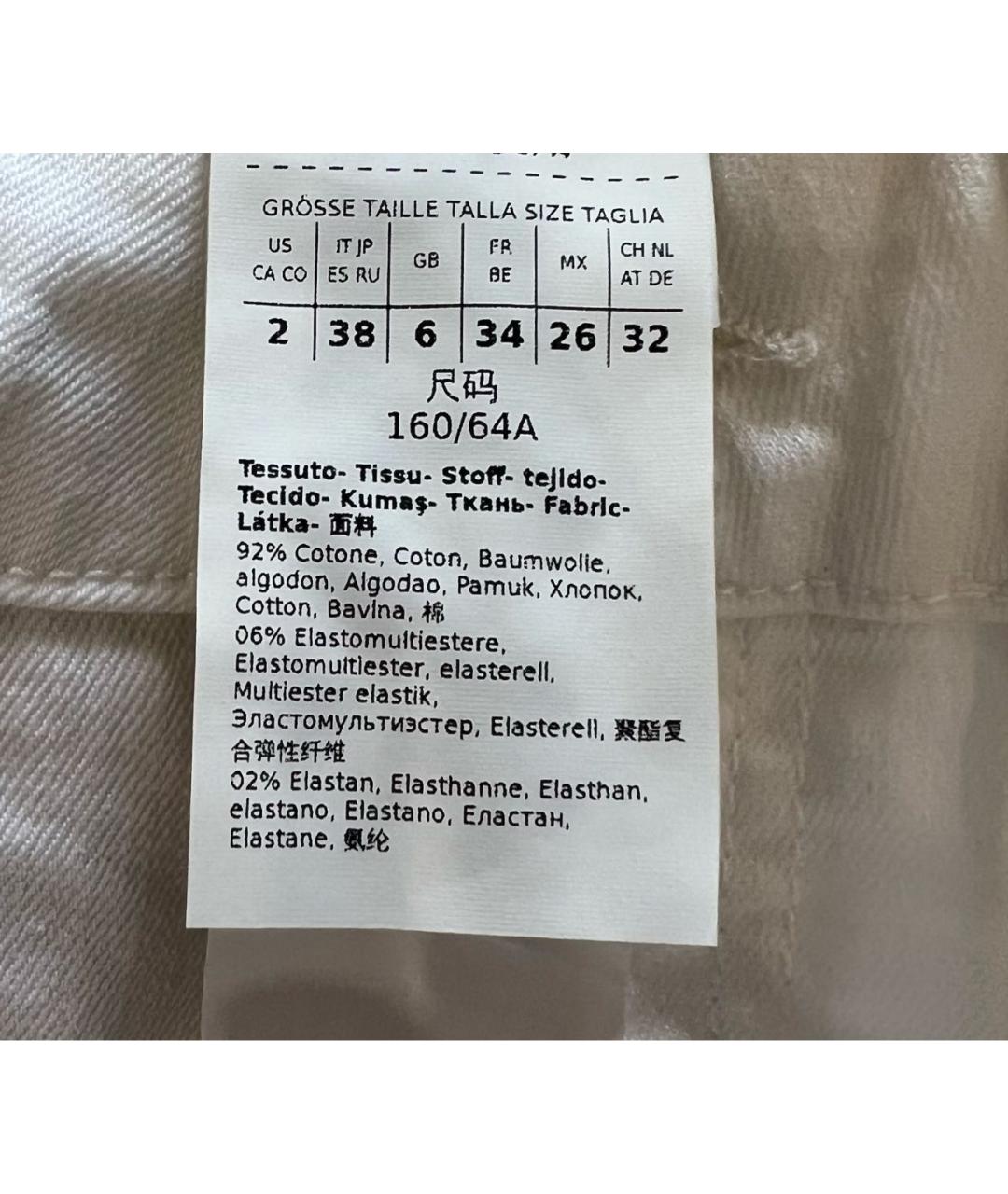 'S MAX MARA Белые хлопко-эластановые джинсы клеш, фото 6