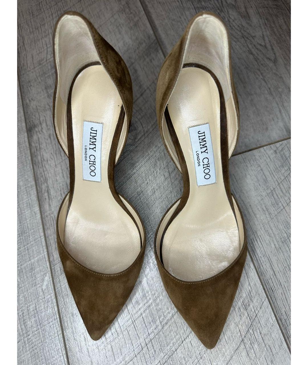 JIMMY CHOO Коричневые замшевые туфли, фото 2